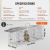 Portable Folding Live Animal Cage Trap with Handle